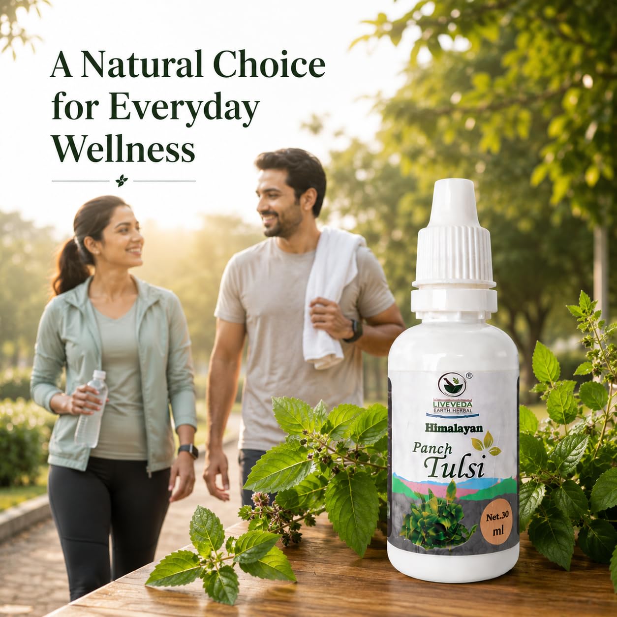 Himalayan Panch Tulsi Drops 30ml | Blend of 5 Sacred Tulsi Varieties | Ayurvedic Herbal Supplement for Immunity, Respiratory Health, Stress Relief & Daily Wellness