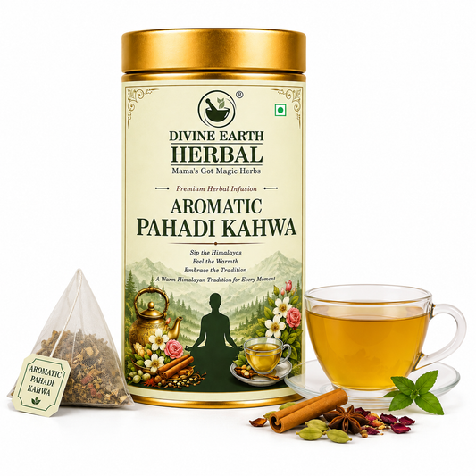 Pahadi Kahwa Tea | Herbal Tea | Whole 15 Tea Bags with Natural Ingredients For Weight Loss, Improves Digestion, Energy Booster proves Skin Health Stress Net Weight 30 grams