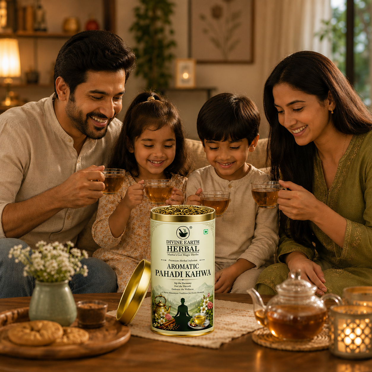 Pahadi Kahwa Tea | Herbal Tea | Whole 15 Tea Bags with Natural Ingredients For Weight Loss, Improves Digestion, Energy Booster proves Skin Health Stress Net Weight 30 grams