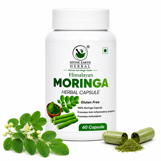 Himalayan Moringa Capsules | 60 Vegetarian Capsules | 100% Natural Moringa Supplement | Rich in Antioxidants, Vitamins & Minerals | Supports Immunity, Energy, Digestion, Skin & Hair Health