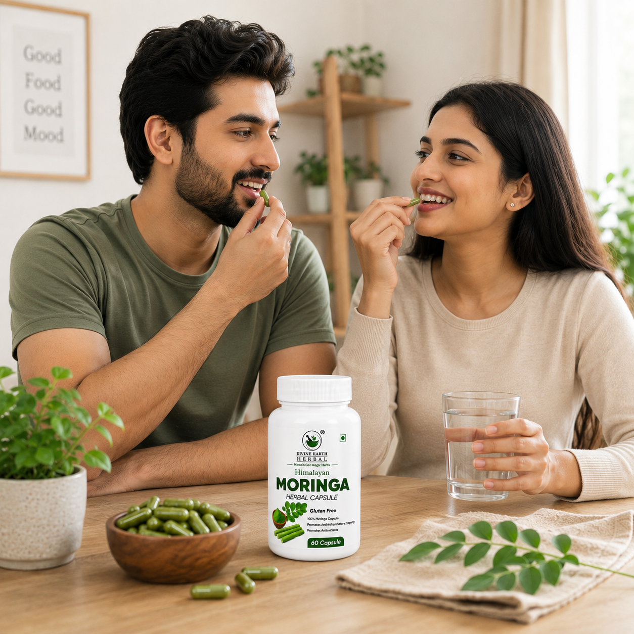 Himalayan Moringa Capsules | 60 Vegetarian Capsules | 100% Natural Moringa Supplement | Rich in Antioxidants, Vitamins & Minerals | Supports Immunity, Energy, Digestion, Skin & Hair Health