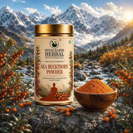 Sea Buckthorn Extract Powder | Veg Collagen Berry Superfood | Rich in Omega 3,6,7,9 with Fiber, Vitamin C & E | Supports Heart, Skin, Hair & Immunity | 100g Pack