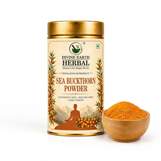 Sea Buckthorn Extract Powder | Veg Collagen Berry Superfood | Rich in Omega 3,6,7,9 with Fiber, Vitamin C & E | Supports Heart, Skin, Hair & Immunity | 100g Pack