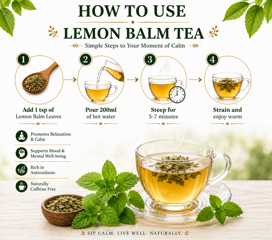 Divine Earth Herbal Lemon Balm Tea | 100% Pure Dried Lemon Balm Leaves | No Added Flavors or Preservatives | Loose Leaf Herbal Tea in Natural Form – 50g
