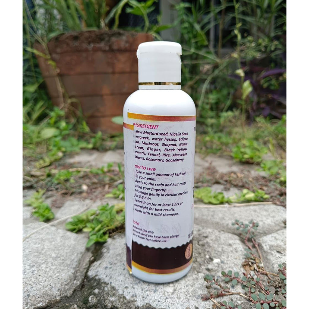 Divine Earth Herbal Kesh Raj Hair Oil (100ml) – Ayurvedic Hair Oil with 21 Himalayan Herbs for Hair Growth, Hair Fall Control & Scalp Nourishment