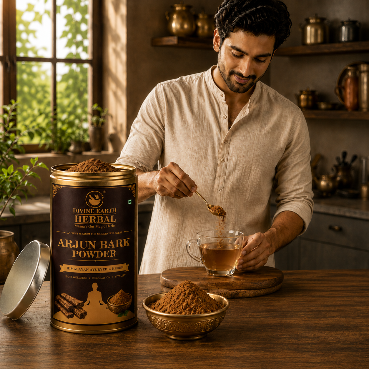 Arjun Ki Chaal Powder 150g | 100% Pure Terminalia Arjuna Bark Powder | Ayurvedic Herbal Supplement for Heart Health, Blood Circulation & Cardiovascular Wellness