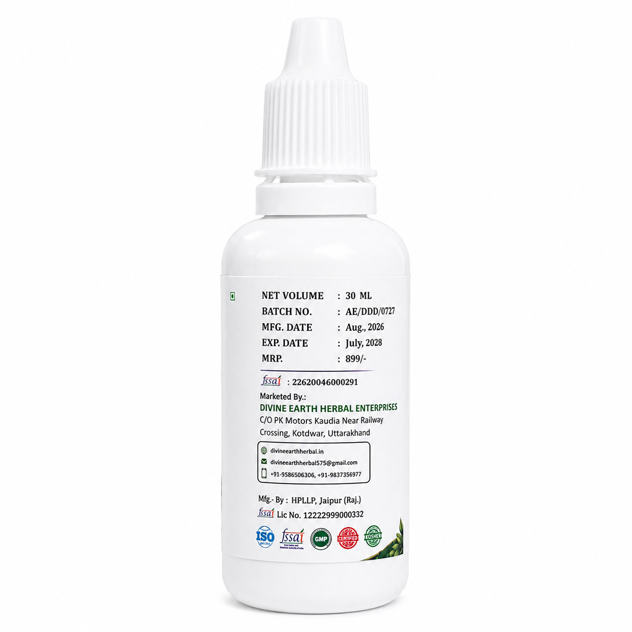 Divine Earth Herbal Daily Detox Drops | Herbal Detox Formula with Giloy, Neem, Tulsi, Amla & Punarnava | Supports Liver Health, Digestion & Natural Detox | 30ml